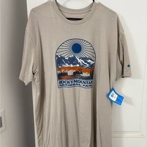Columbia Beige Graphic T-Shirt for Men